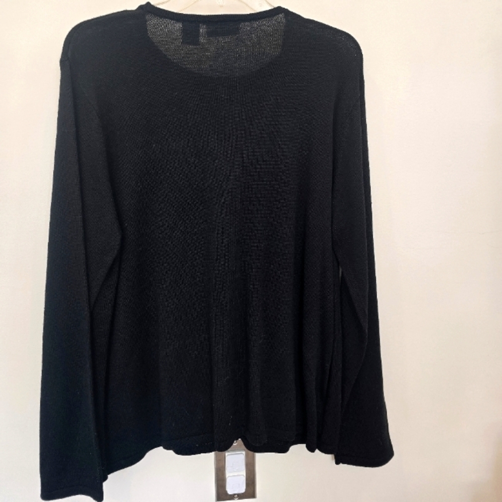 Croft & Barrow Women's Black Sweater With Attached Cardigan Size Large - Picture 6 of 6